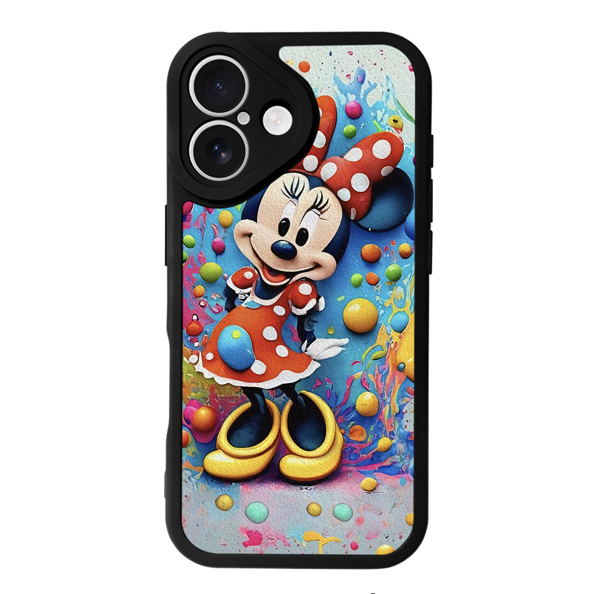 （画像用） ミッキーマウス Mickey Mouse 【iPhone 16シリーズ対応】シリコンスマホケース（レザー調） 材質：シリコン